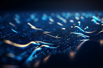 Fototapete - Exploring cyber big data, blockchain, ai, and digital communication in 3d illustrations