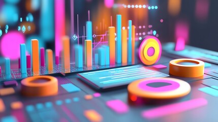 Poster - Abstract graphic of glowing data visualization.