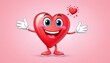 © IbragimovN - Cheerful cartoon heart character spreading love and happiness