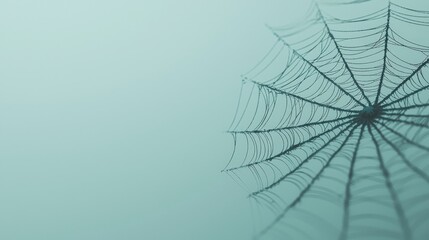 Ethereal Spiderweb on Foggy Halloween Background