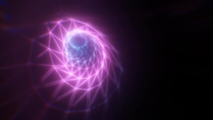 Poster - A mesmerizing pink and blue vortex with a geometric wireframe futuristic glowing tunnel effect for conveying technology, digital worlds, or abstract energy, video in high quality 4k