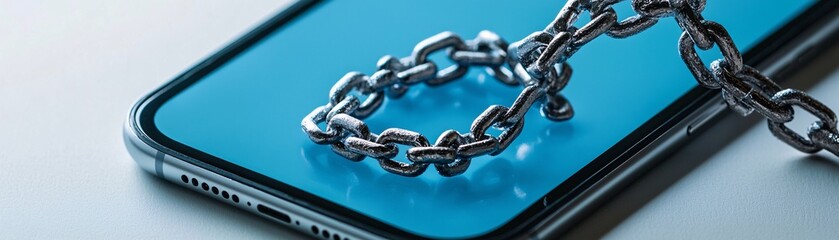 Poster - a symbolic image of chains falling off a smartphone, representing freedom from online abuse