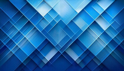 幾何学模様が重なっている青くてモダンで抽象的な背景画像。（A blue modern abstract background image with overlapping geometric patterns.）
