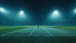 © ruangrit19 - Empty Cricket Stadium Under Bright Floodlights at Night