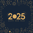 © Online_Infinite - Happy New Year 2025 with gold Graphics elements star Banner, poster, post design