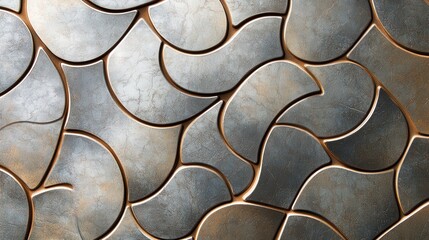 Poster - Tessellation patterns are created by repeating shapes that fit together perfectly without gaps.