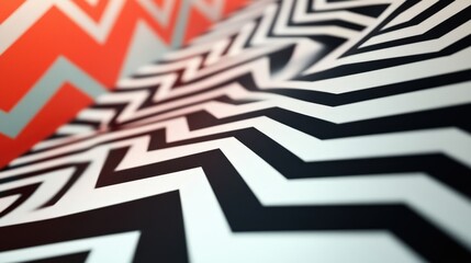 Poster - The zigzag shape creates a dynamic sense of energy and movement.