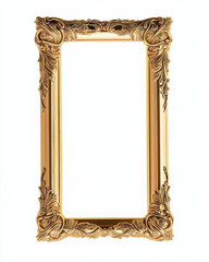 Elegant gold picture frame with intricate designs, perfect for art display