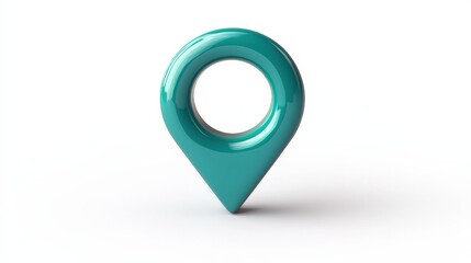 Fototapete - Teal 3D Location Pin Icon Map Marker GPS Navigation Travel Pointer Destination Place Guide Route