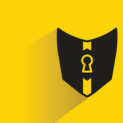 Poster - shield icon with shadow on yellow background