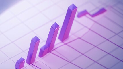 Fototapete - A stylized graph showing increasing data trends in a modern design.