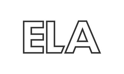 Poster - ELA logo design template with strong and modern bold text. Initial based vector logotype featuring simple and minimal typography. Trendy company identity.