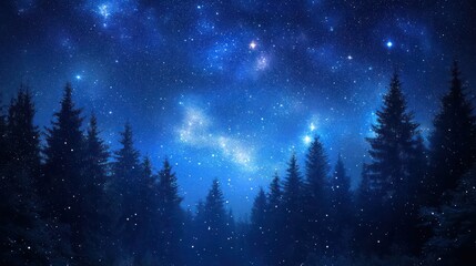 Wall Mural - A breathtaking night sky filled with twinkling stars, creating a sense of wonder and tranquility
