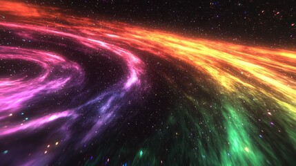 Wall Mural - A breathtaking view of a cosmic galaxy filled with vibrant colors and swirling stars, perfect for digital art