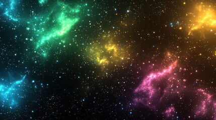 Wall Mural - A breathtaking view of a cosmic galaxy filled with vibrant colors and swirling stars, perfect for digital art