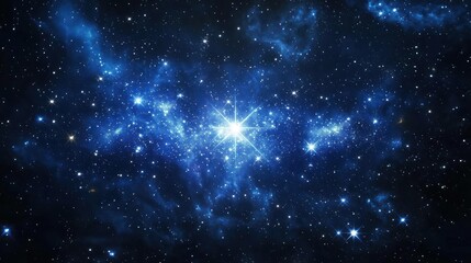 Wall Mural - A close-up of a cluster of stars forming a constellation, highlighting their brightness against the dark sky