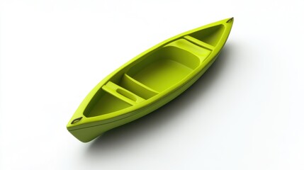 Fototapete - A bright green kayak designed for recreational paddling on water.