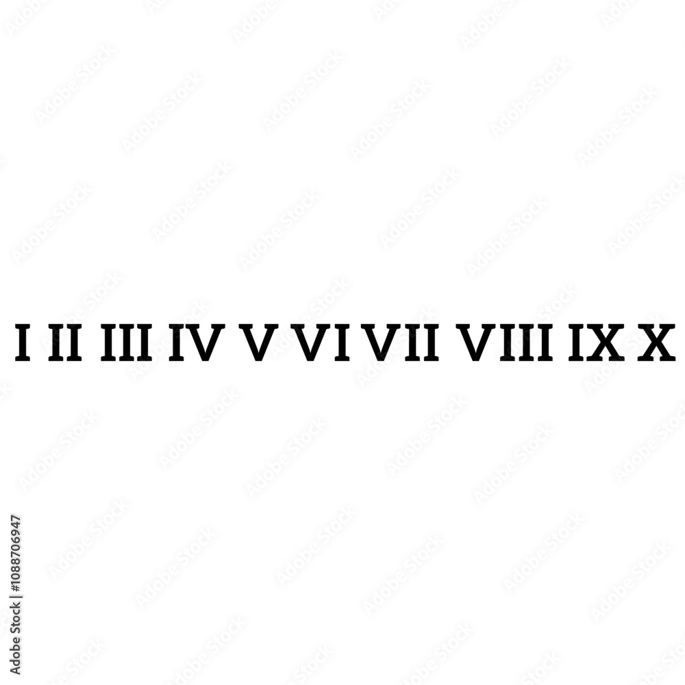 Roman numerals icon vector set. Dial illustration sign collection ...