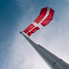 Wall Mural - Danish flag of Denmark, AI generated