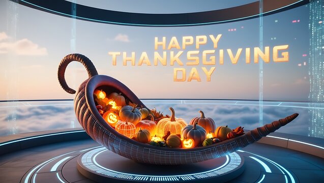 thanksgiving letter background with pumpkins and leaves