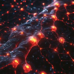 Wall Mural - Background of space with galaxy, star, nebula, and supernova explosion, glowing in the night sky.