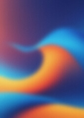 Poster - Dynamic Summer Gradient Background with Fluid Blurred Transitions in Vibrant Blue, Orange, and Yellow for Flyers, Posters, Web Design, and Creative Projects