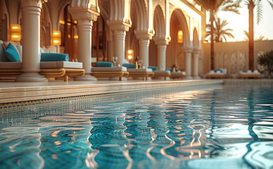 Wall Mural - hotel, outdoor large swimming pool.
