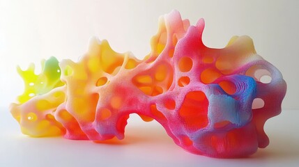 Poster - Abstract Colorful Three Dimensional Sculpture Design