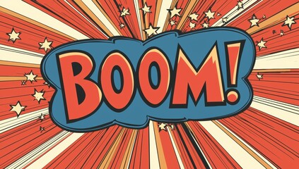 Poster - This cartoon explosion features a text boom in a comic style.