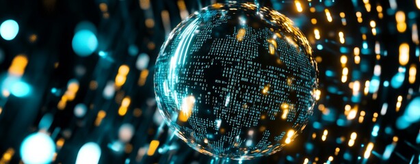 Aufkleber - Digital data background that can be used to express network capabilities, technological processes, digital storages, science, education, etc.