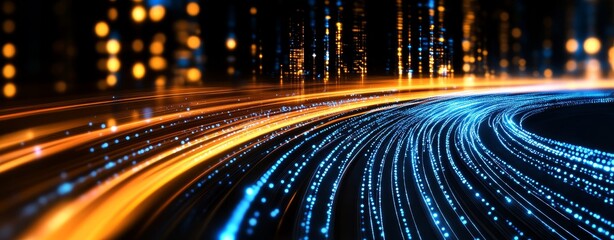 Aufkleber - The digital background of tech, AI, data, audio, graphics, and more