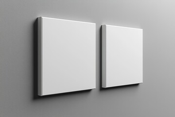 Poster - Graphix based mockup of a blank A4 photorealistic landscape brochure on light grey background.