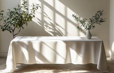 Aufkleber - The runner table cover is adjustable and can be used as a tablecover or banner for a trade show exhibition.