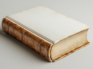 Poster - 3D rendering of a blank hardcover book floating on white