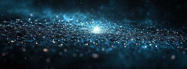 Poster - Technology and internet for business concept. Telecommunication on planet earth using global world network. Blockchain technology and internet of things.