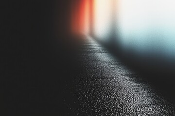 Aufkleber - Spacious abstract space with dark walls, granular floor, and overhead spot lights.
