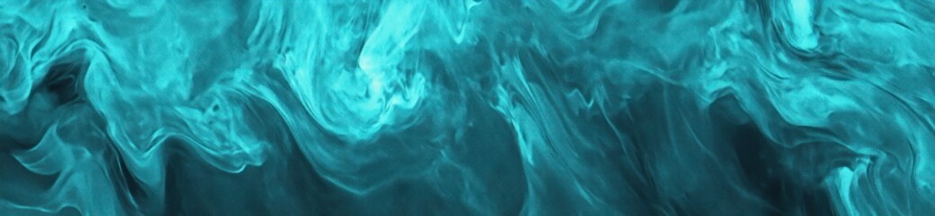 Poster - Abstract swirling teal patterns resembling fluid movement.