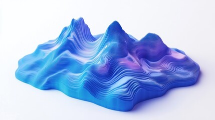 Aufkleber - Abstract representation of mountains with smooth, flowing lines and vibrant colors.