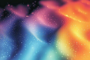 Poster - The background texture is an abstract pastel holographic blurred grainy gradient with a multi-color multi-fi retro design. High resolution digital grain pattern.