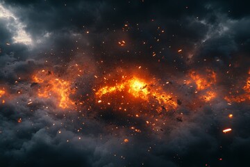 Poster - Grit dust and explosions in an abstract film texture background