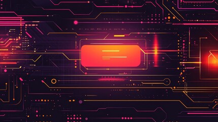 Poster - Abstract digital design featuring circuits and glowing elements, emphasizing technology and innovation.