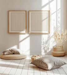Poster - Model of wooden furniture in a children's room, 3D render