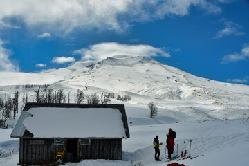 Wall Mural - refugio el caulle puyehue national park winter ski snow