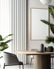 Aufkleber - Mock up of a home, cozy modern kitchen interior, 3D render