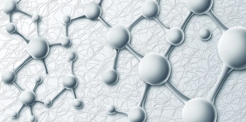 Aufkleber - An element in gray colored with molecules, data, or some other technology structure element. Design concept for pharmacy, biotechnology, or chemistry.