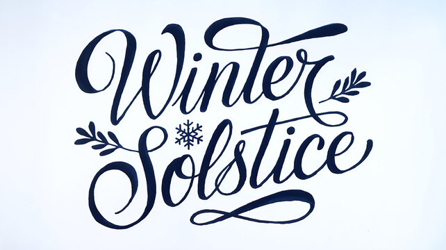 Winter Solstice lettering banner, calligraphy poster, generative AI