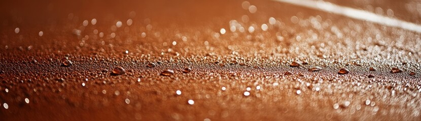 Aufkleber - Close-up of water droplets on a textured surface, highlighting moisture and detail.