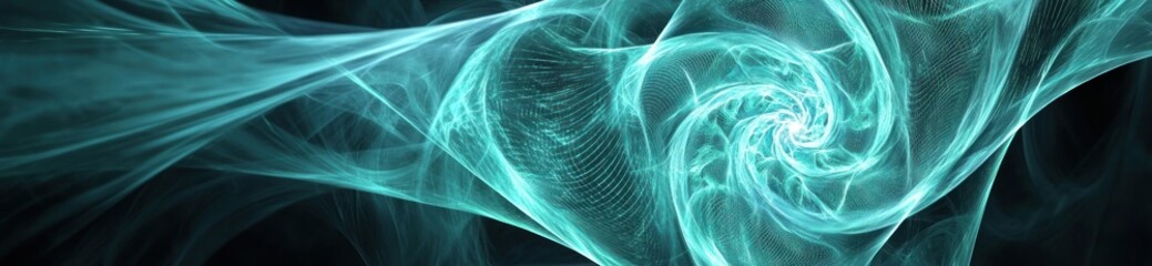 Aufkleber - A swirling abstract design in teal and black, evoking a sense of movement and depth.