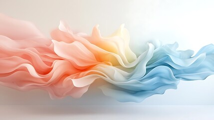 Wall Mural - Mesmerizing abstract fluid colors and waves  Vibrant pastel gradient blend with smooth flowing curves and dynamic motion  Elegant serene and captivating digital art design