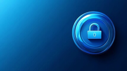 Aufkleber - A blue circular icon featuring a padlock, symbolizing security and protection.
